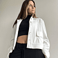 CQ1911 CHAQUETA CROPPED BLANCA - Miniatura 2