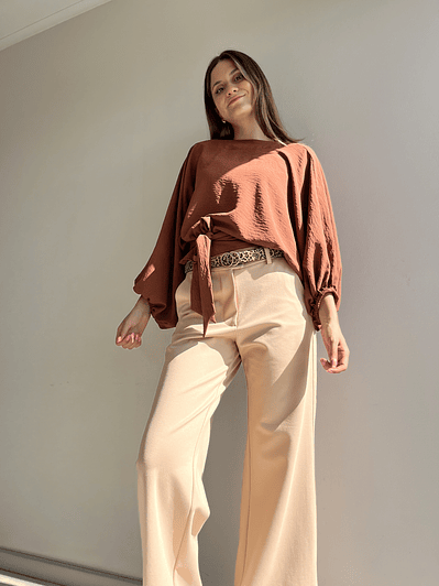  KM1605 BLUSA KIMONO CARAMELO