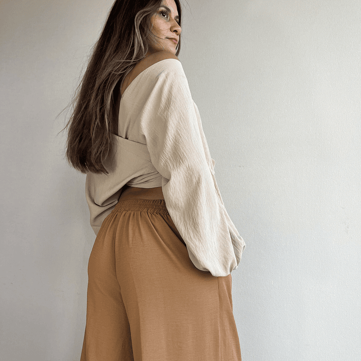 PA4073 Pantalon palazzo Camel  2