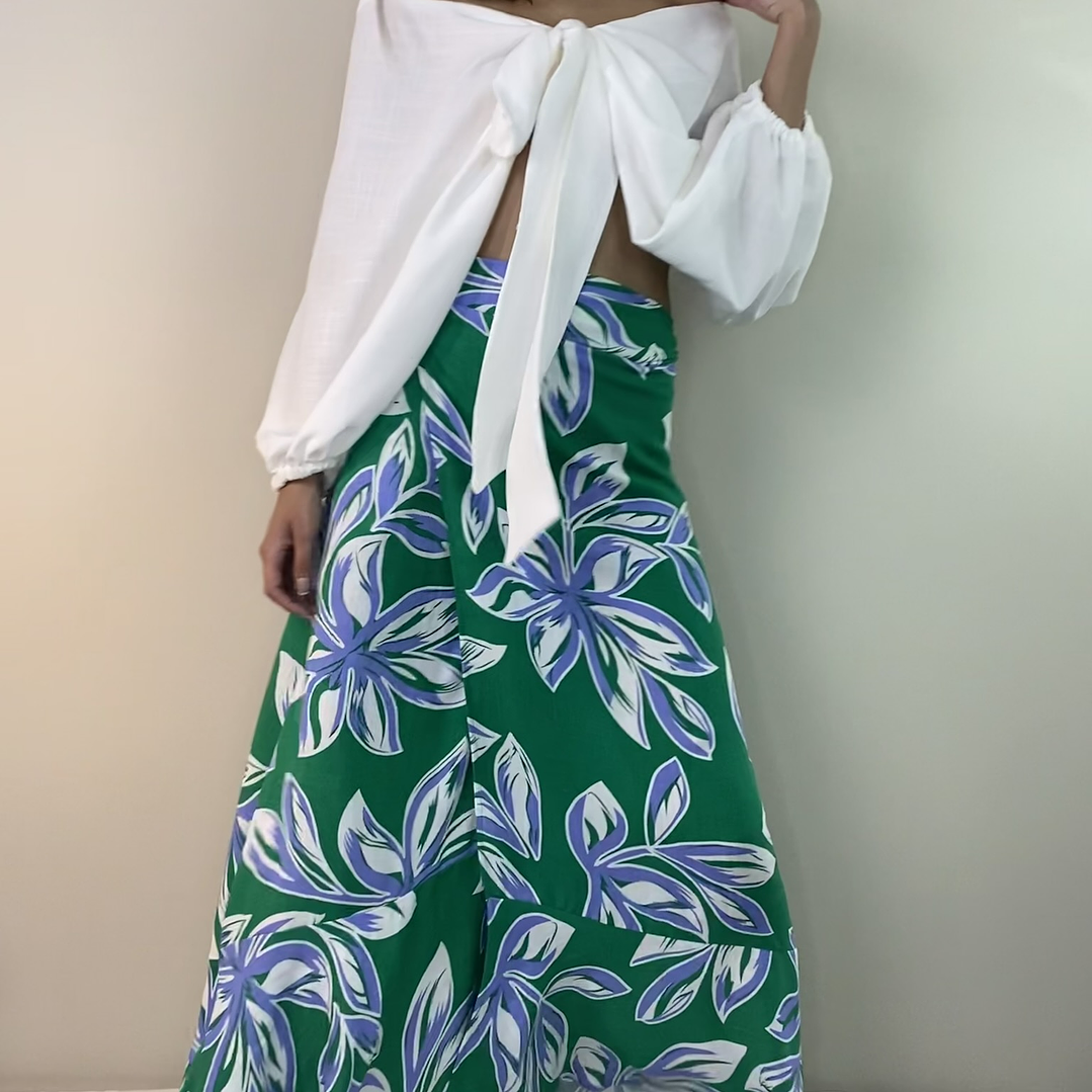 Falda maxi pareo tencel  2