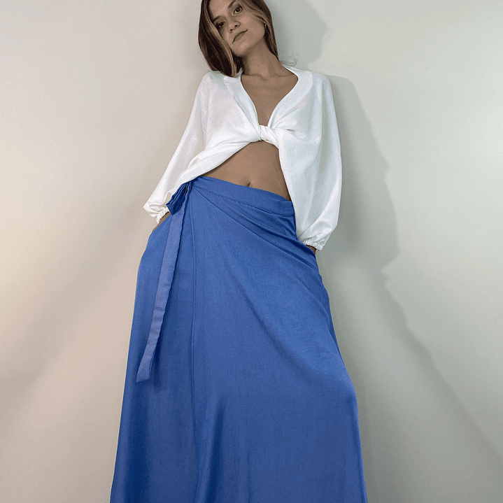 Falda maxi pareo tencel  1