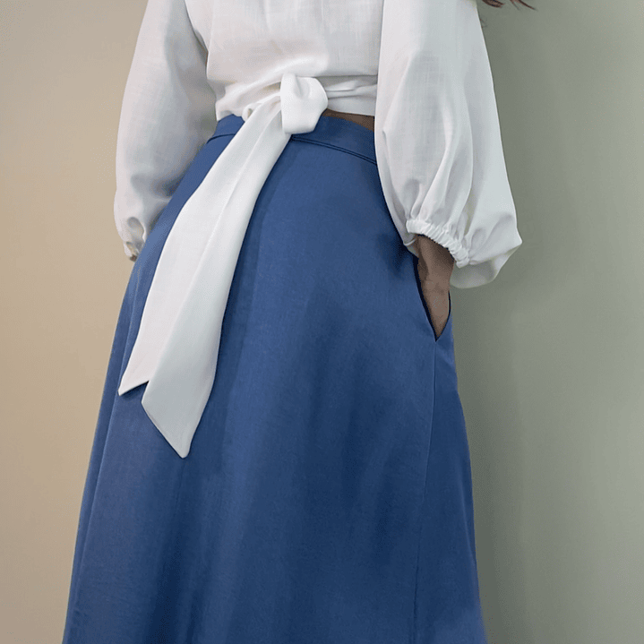 Falda maxi pareo tencel  4