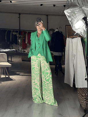 GL1415 Vest con lino color verde 