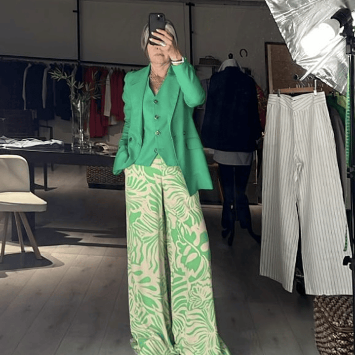 GL1415 Vest con lino color verde  1