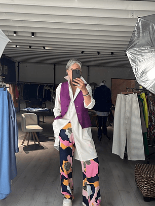 GL1415 Vest con lino color violeta