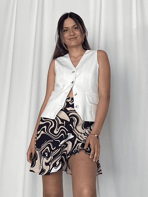 GL1415 Vest con lino color blanco