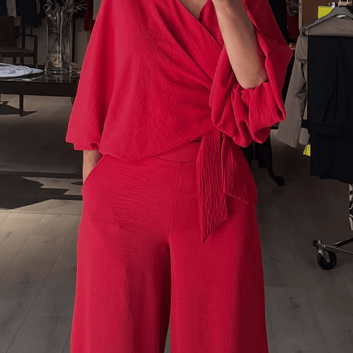 PA4073 Pantalon palazzo rojo 1