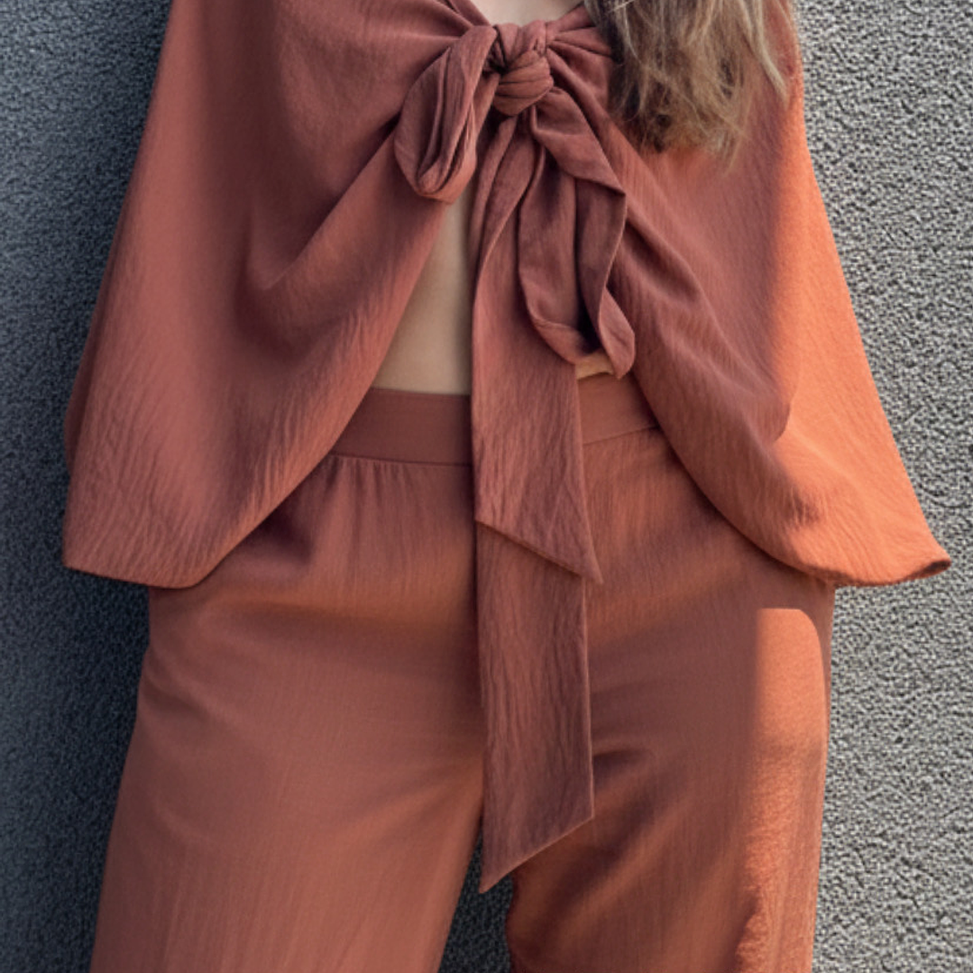 PA4073 Pantalon palazzo chocolate 1