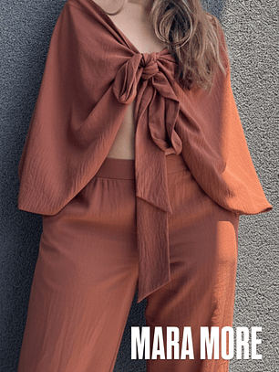 PA4073 Pantalon palazzo chocolate