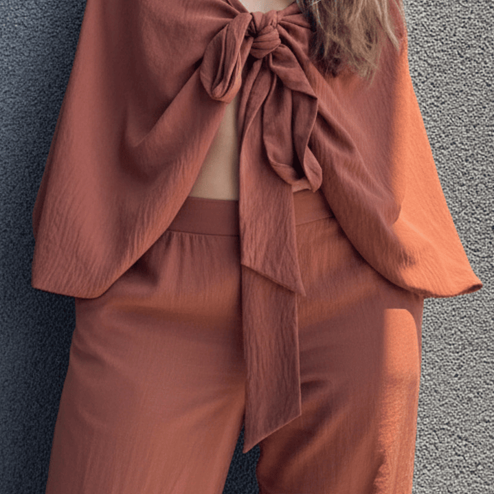 PA4073 Pantalon palazzo chocolate 1