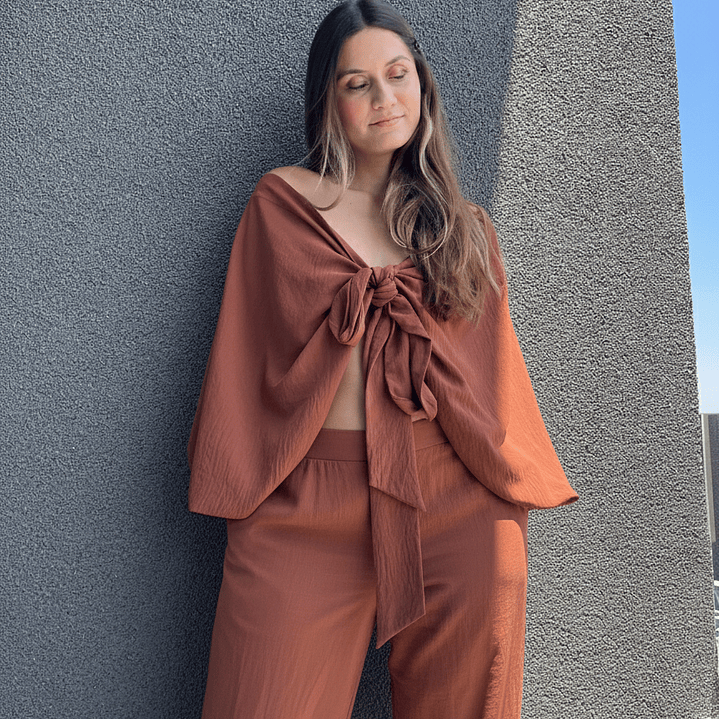 PA4073 Pantalon palazzo chocolate 2