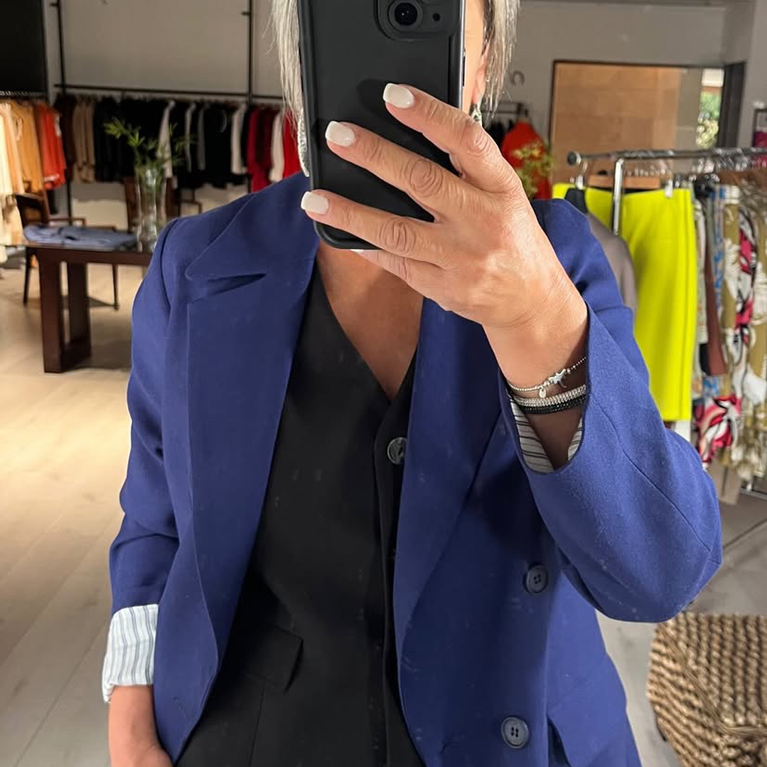 BZ1336 BLAZER CON LINO azul 1