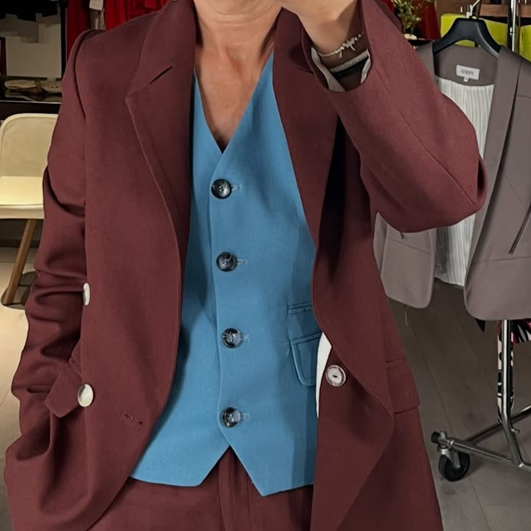 BZ1336 BLAZER CON LINO MOKA 1