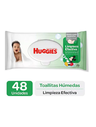 TOALLA HUMEDA HUGGIES LIMPIEZA EFECTIVA x48 (24U)