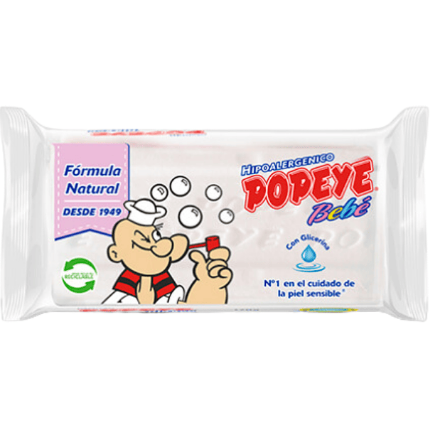 JABON POPEYE BEBE EXTRA BLANCO 170GM 1
