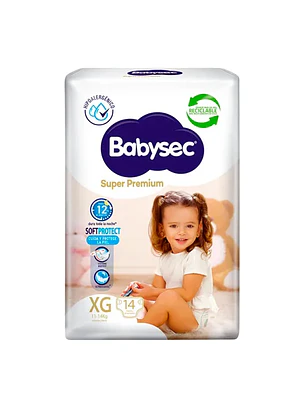 PAÑAL BABYSEC SUPER PREMIUM PAQUETE XG (14U)