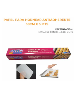 PAPEL HORNEAR ANTIADERENTE AILEDA 30x5MTS (100U)