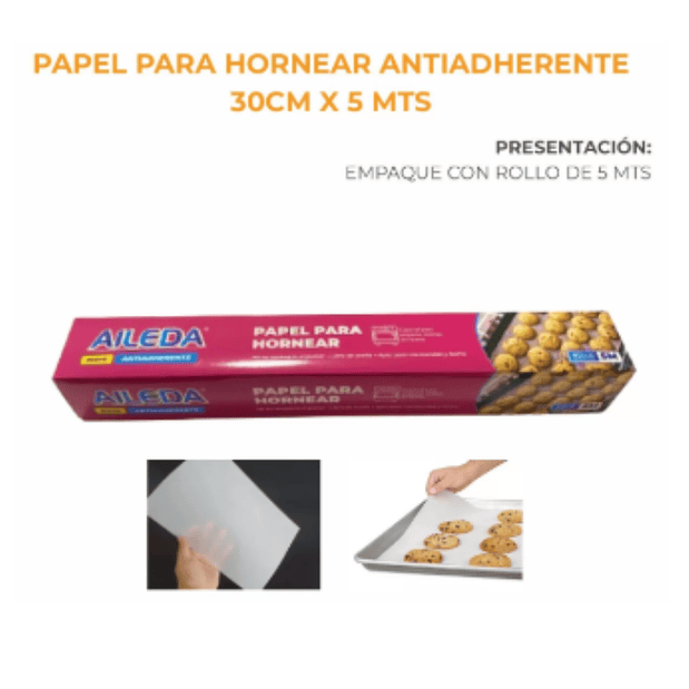 PAPEL HORNEAR ANTIADERENTE AILEDA 30x5MTS (100U) 1