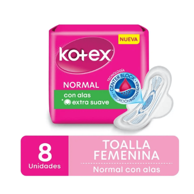 TH KOTEX NORMAL DIA EXTRA SUAVE C/ALAS 8U (48U) 1