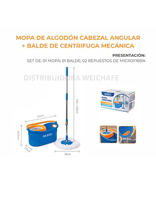 MOPA ALGODON + BALDE CENTRIFUGA (6U)