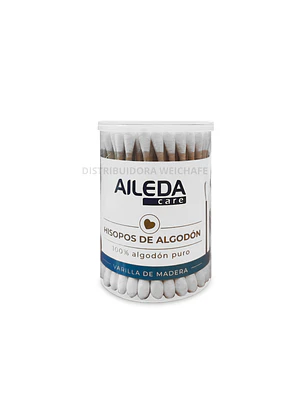 COTONITOS DE ALGODON CON VARILLA MADERA 100U