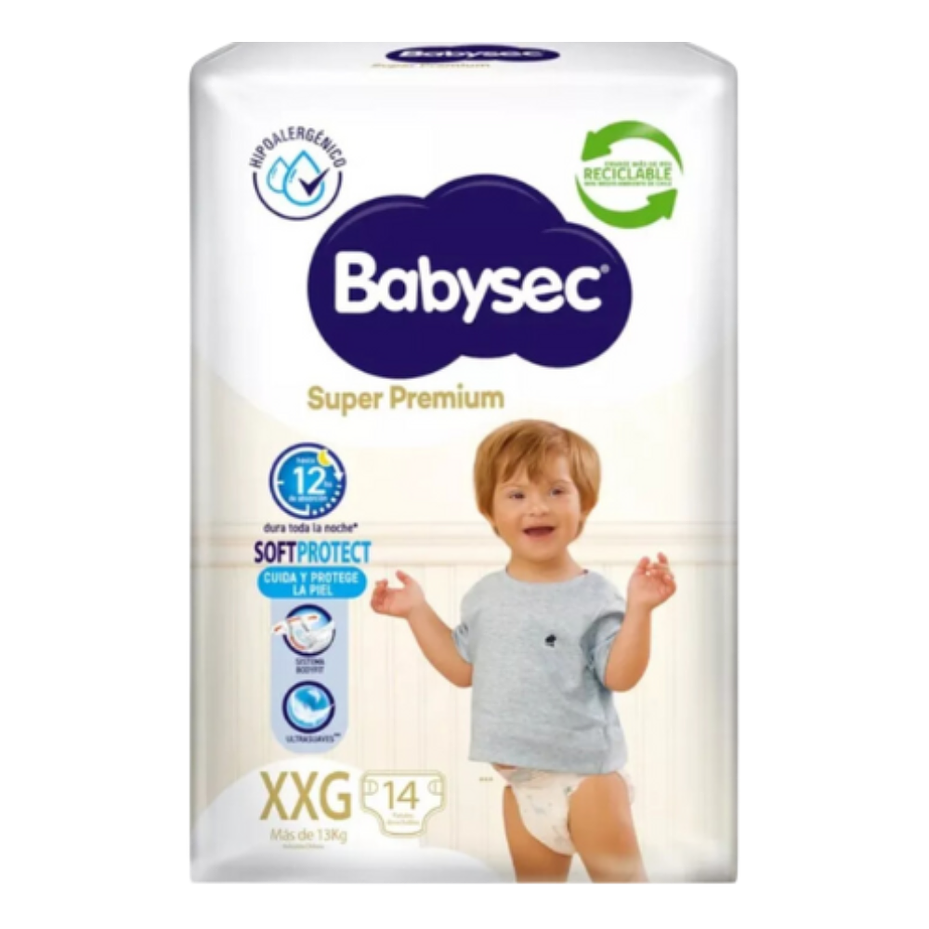 PAÑAL BABYSEC SUPER PREMIUM PAQUETE XXG (14U) 1