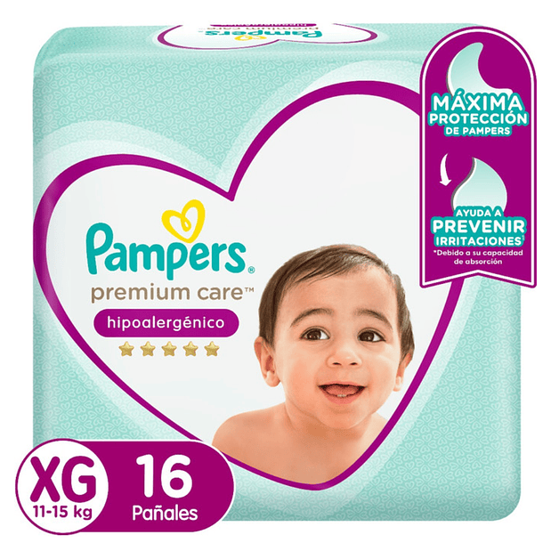 PAÑAL PAMPERS PREMIUM CARE - XG 1