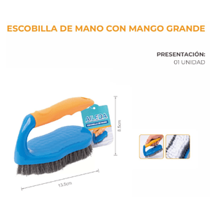 ESCOBILLA DE MANO CON MANGO GRANDE AILEDA (72U)