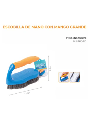 ESCOBILLA DE MANO CON MANGO GRANDE AILEDA (72U)