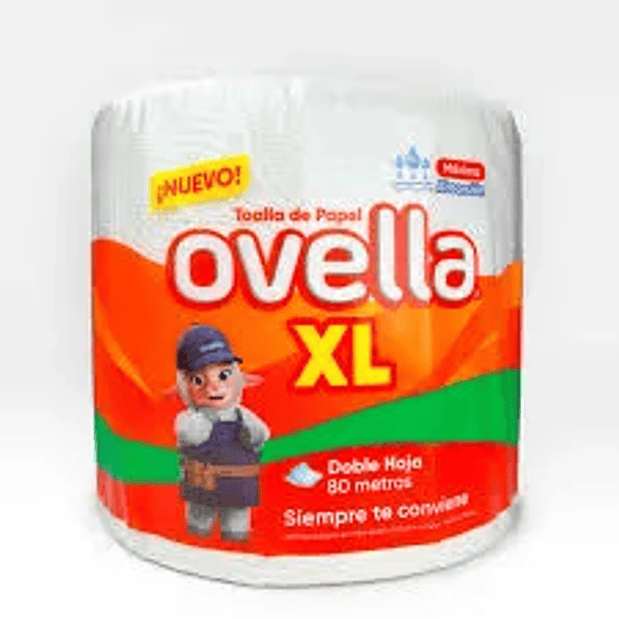 TOALLA OVELLA COCINA XL DOBLE HOJA 80 MTS (PAQUETE) 1