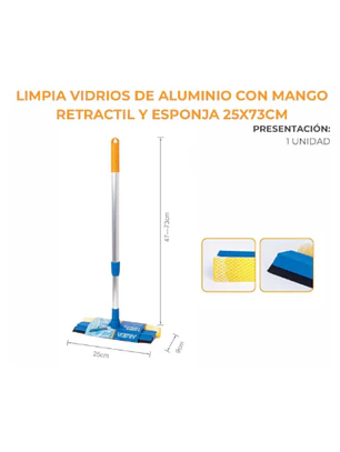 LIMPIAVIDRIOS ALUMINIO RETRACTIL CON ESPONJA AILEDA