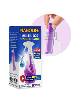 MULTIUSO DESINFECTANTE RECARGA NANOLIFE 500ML