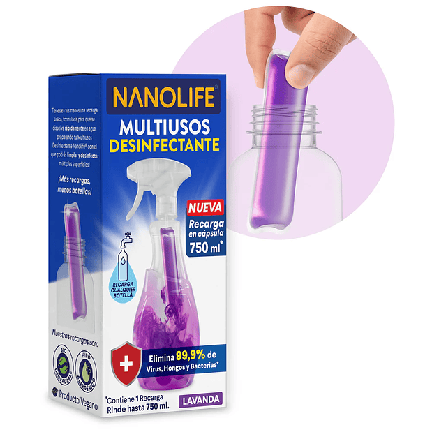 MULTIUSO DESINFECTANTE RECARGA NANOLIFE 500ML 1