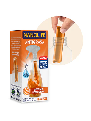 ANTIGRASA RECARGA NANOLIFE 500ML