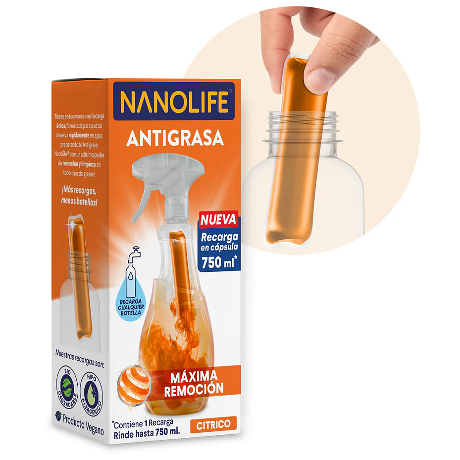 ANTIGRASA RECARGA NANOLIFE 500ML 1