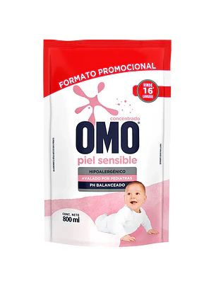 OMO PIEL SENSIBLE DOYPACK 800 ML (12U)