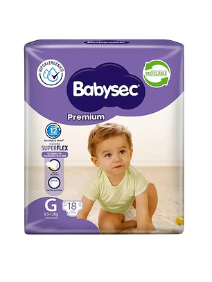 PAÑAL BABYSEC PREMIUM G (18U)