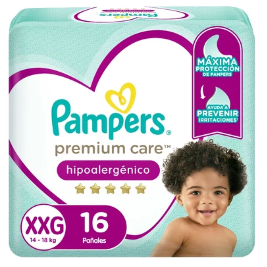 PAÑAL PAMPERS PREMIUM CARE XXG (16U) 1