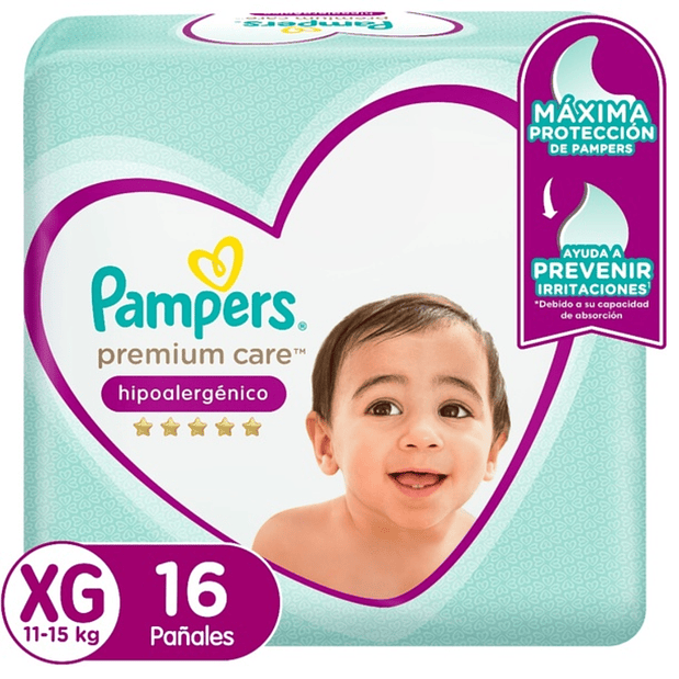 PAÑAL PAMPERS PREMIUM CARE XG (16U) 1