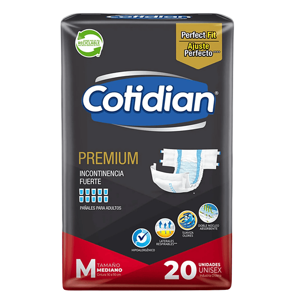 PAÑAL ADULTO COTIDIAN PREMIUM M X20  1