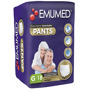 PAÑAL ADULTO EMUMED PANTS TALLA G x18