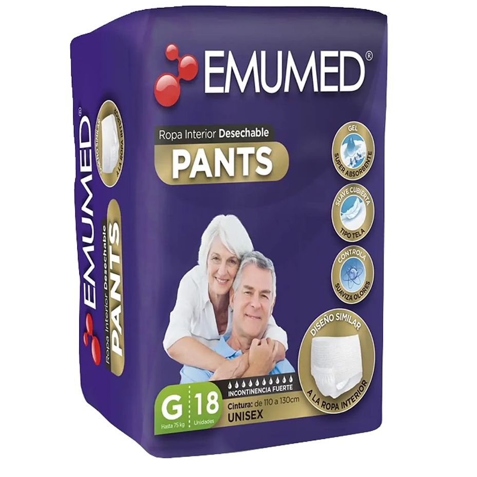 PAÑAL ADULTO EMUMED PANTS TALLA G x18 1