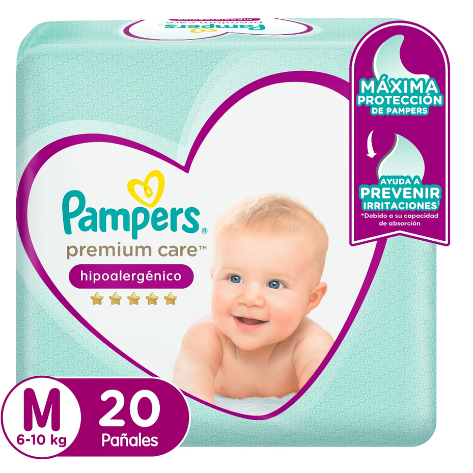 PAÑAL PAMPERS PREMIUM CARE M x20 1