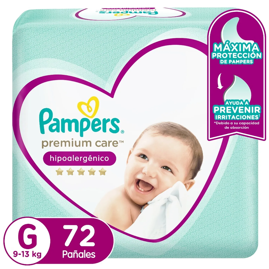 PAÑAL PAMPERS PREMIUM CARE G x72 1