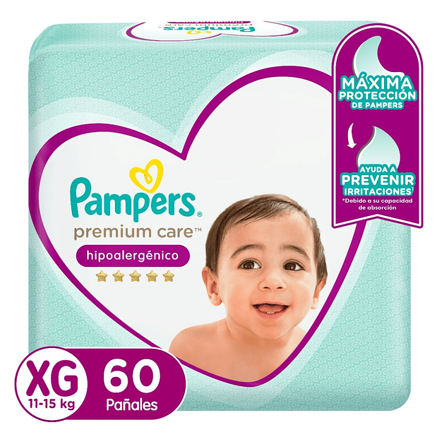 PAÑAL PAMPERS PREMIUM CARE XG x60 1