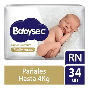 PAÑAL BABYSEC SUPER PREMIUM RN X34 
