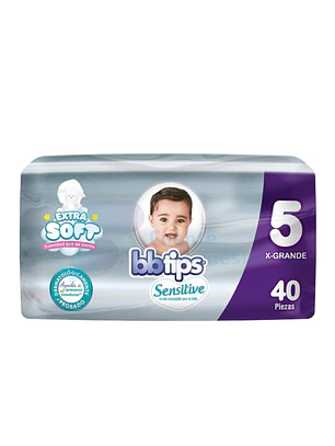 PAÑAL BBTIPS SENSITIVE XG ETAPA 5 X40 