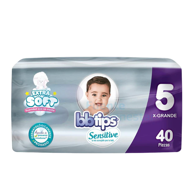 PAÑAL BBTIPS SENSITIVE XG ETAPA 5 X40  1