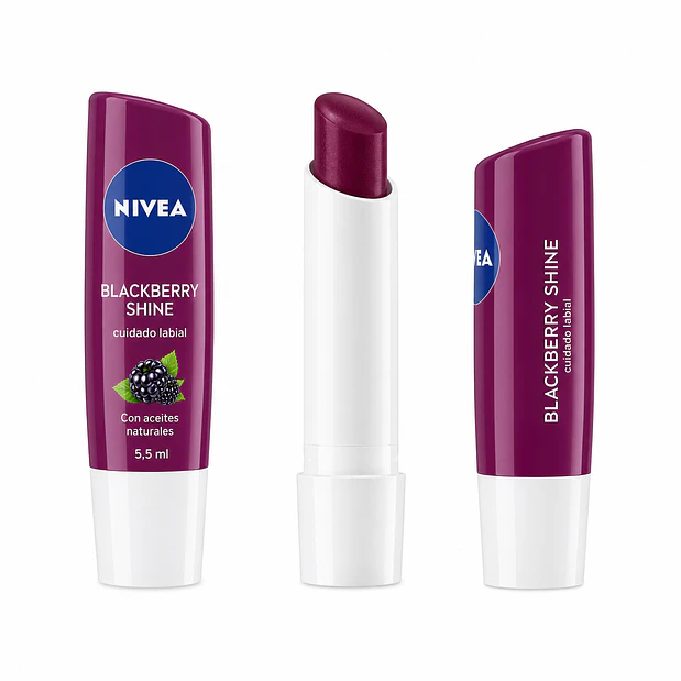PROTECTOR LABIAL NIVEA BLACKBERRY SHINE 5,5ML  1