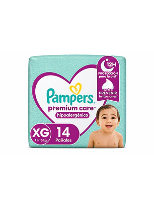 PAÑAL PAMPERS PREMIUM CARE XG (14U)